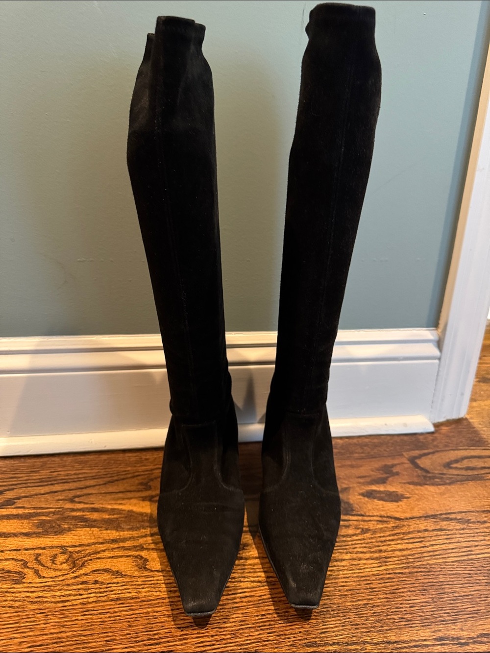 Stuart Weitzman Black Over-the-Knee Suede Boots